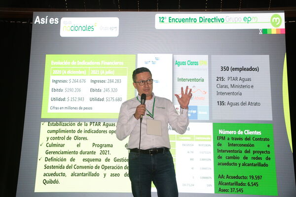 Encuentro Directivo Grupo EPM 2021 
Encuentro Directivo Grupo EPM 2021 
Fecha: 9 SEPTIEMBRE 2021
Para descargar esta fotografía en alta resolución, haga clic sobre la imagen hasta que la misma se despliegue en la pantalla completa; luego dé clic derecho y elija la opción "guardar imagen como". 
En caso de publicación por cualquier medio, solicitamos acompañarla del crédito: "Foto EPM"
Palabras clave: Encuentro Directivo Grupo EPM 2021