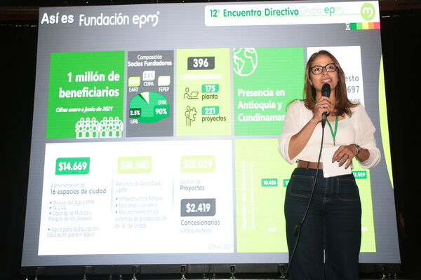Encuentro Directivo Grupo EPM 2021 
Encuentro Directivo Grupo EPM 2021 
Fecha: 9 SEPTIEMBRE 2021
Para descargar esta fotografía en alta resolución, haga clic sobre la imagen hasta que la misma se despliegue en la pantalla completa; luego dé clic derecho y elija la opción "guardar imagen como". 
En caso de publicación por cualquier medio, solicitamos acompañarla del crédito: "Foto EPM"
Palabras clave: Encuentro Directivo Grupo EPM 2021