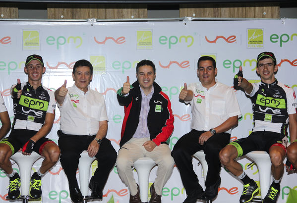 Lanzamiento del equipo de ciclismo EPM – UNE - Área Metropolitana
Fecha: Marzo 12 de 2014
Para descargar esta fotografía en alta resolución, haga clic sobre la imagen hasta que la misma se despliegue en la pantalla completa; luego dé clic derecho y elija la opción "guardar imagen como". 
En caso de publicación por cualquier medio, solicitamos acompañarla del crédito: "Foto EPM"
Palabras clave: Lanzamiento equipo ciclismo EPM UNE Área Metropolitana