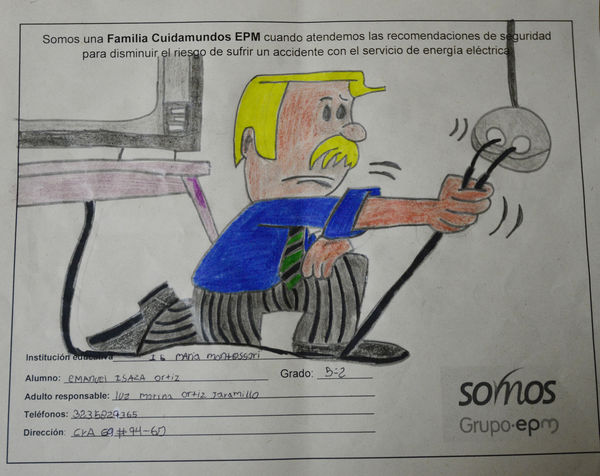 Por ti estamos ahí-Premiación concurso de dibujo
Por ti estamos ahí-Premiación concurso de dibujo
Fecha: Agosto 23 de 2017
Para descargar esta fotografía en alta resolución, haga clic sobre la imagen hasta que la misma se despliegue en la pantalla completa; luego dé clic derecho y elija la opción "guardar imagen como". 
En caso de publicación por cualquier medio, solicitamos acompañarla del crédito: "Foto EPM"
Palabras clave: Por ti estamos ahí-Premiación concurso de dibujo