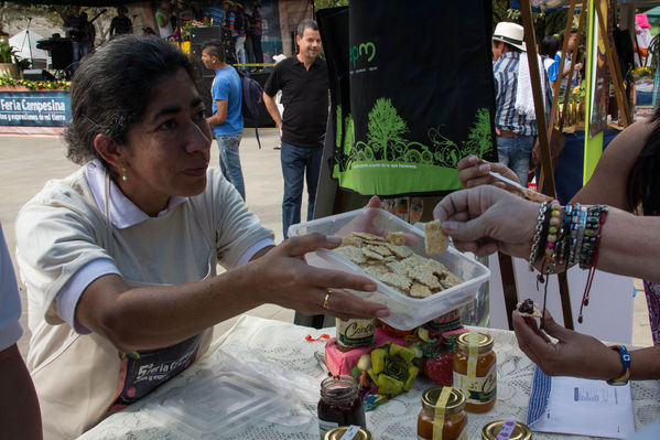 Feria Campesina
Feria Campesina
Fecha: Julio 18 de 2014. Lugar: Pies Descalzos - Medellín
Para descargar esta fotografía en alta resolución, haga clic sobre la imagen hasta que la misma se despliegue en la pantalla completa; luego dé clic derecho y elija la opción "guardar imagen como". 
En caso de publicación por cualquier medio, solicitamos acompañarla del crédito: "Foto EPM"
Palabras clave: Feria Campesina